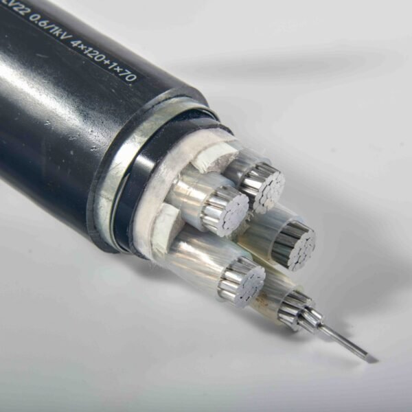 ZC-YJLV22-0.6/1kV-4×120+1×70 flame-retardant aluminium armoured power cable